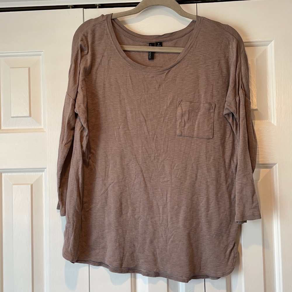 Cynthia Rowley Taupe 3/4 Sleeve Top
